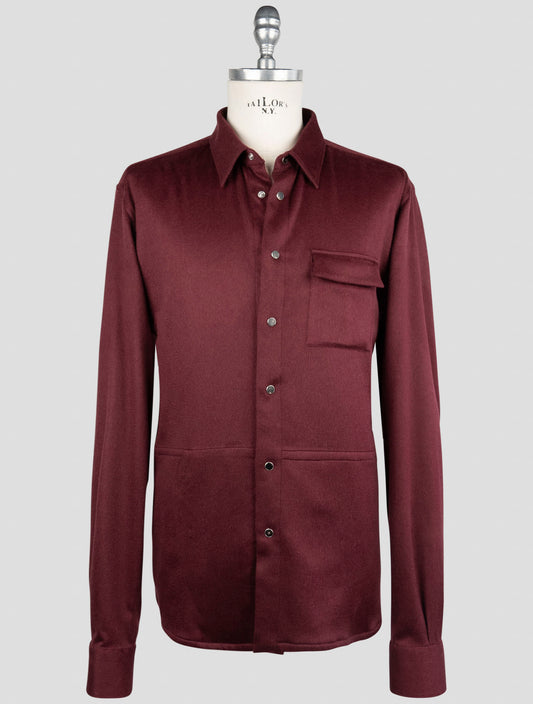 Kiton Burgundy Cashmere Ea Shirt