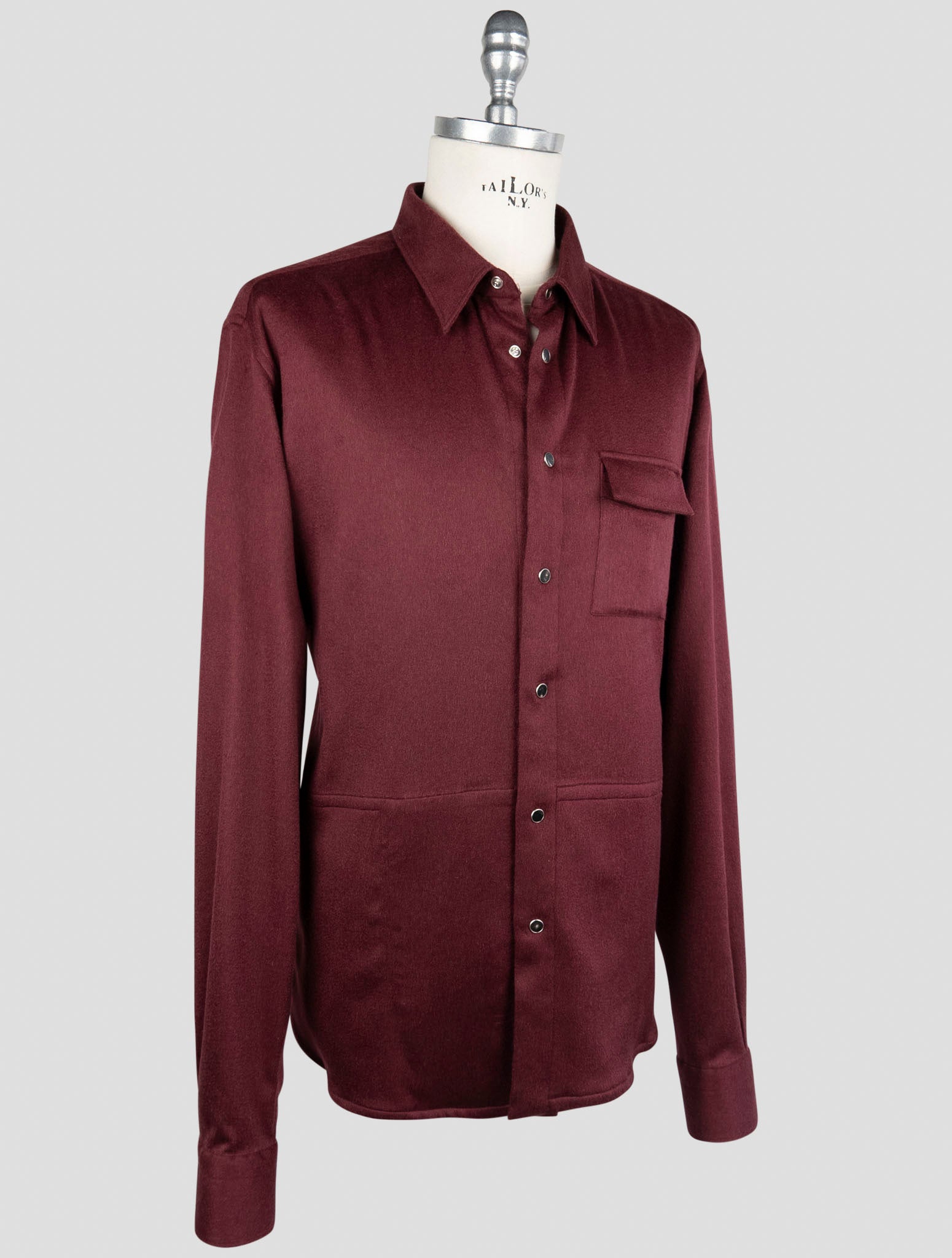 Kiton Burgundy Cashmere Ea Shirt