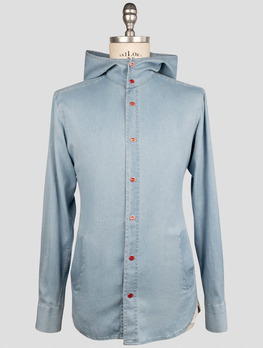 Kiton Light Blue Cotton Ea Shirt Mariano