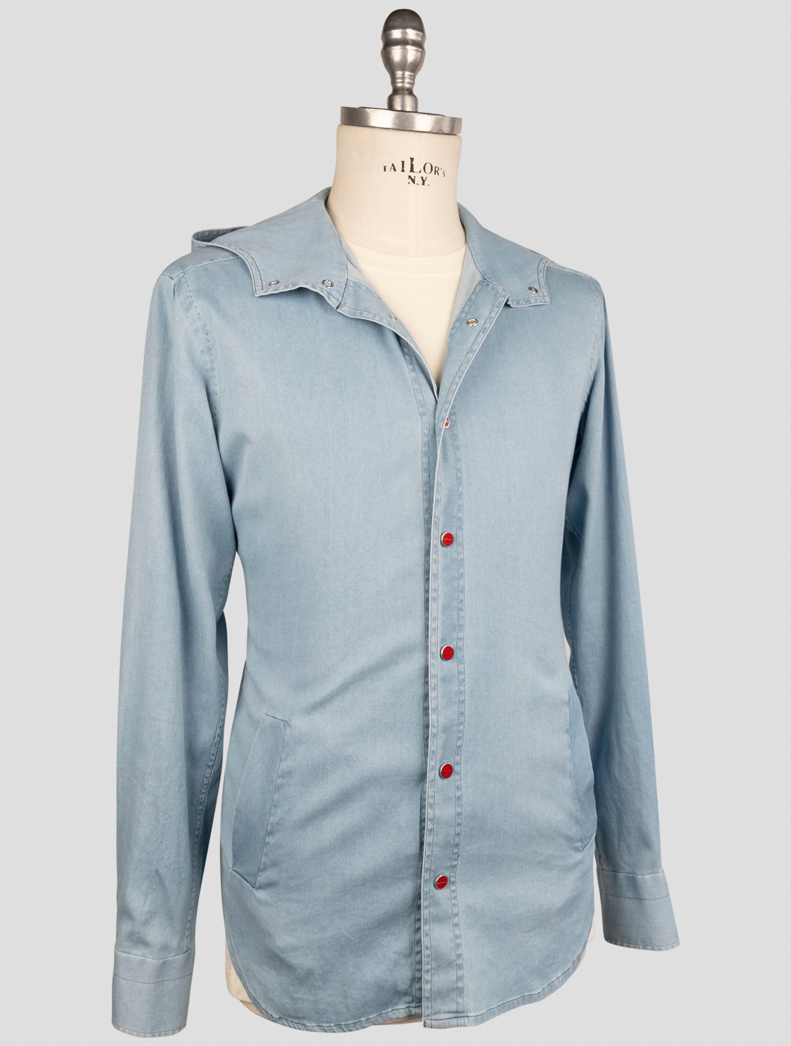 Kiton Light Blue Cotton Ea Shirt Mariano