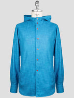 Kiton Blue Silk Cotton Cashmere Shirt Mariano