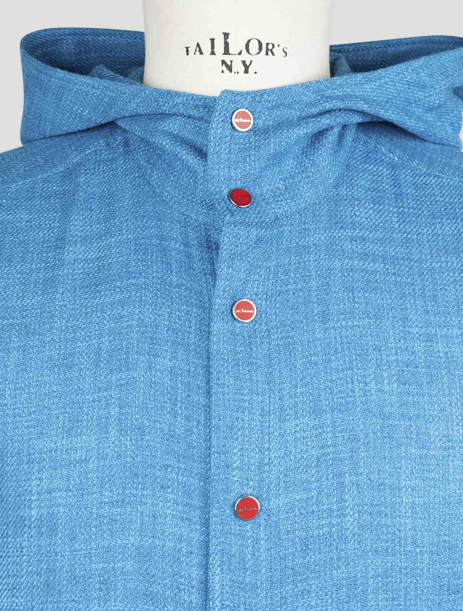 Kiton Blue Silk Cotton Cashmere Shirt Mariano