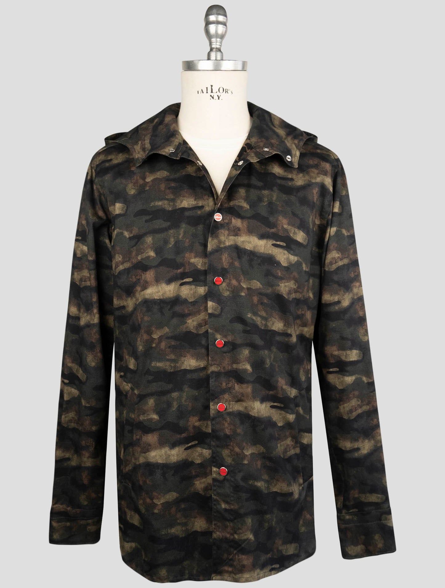 Kiton Green Cotton Shirt Mariano