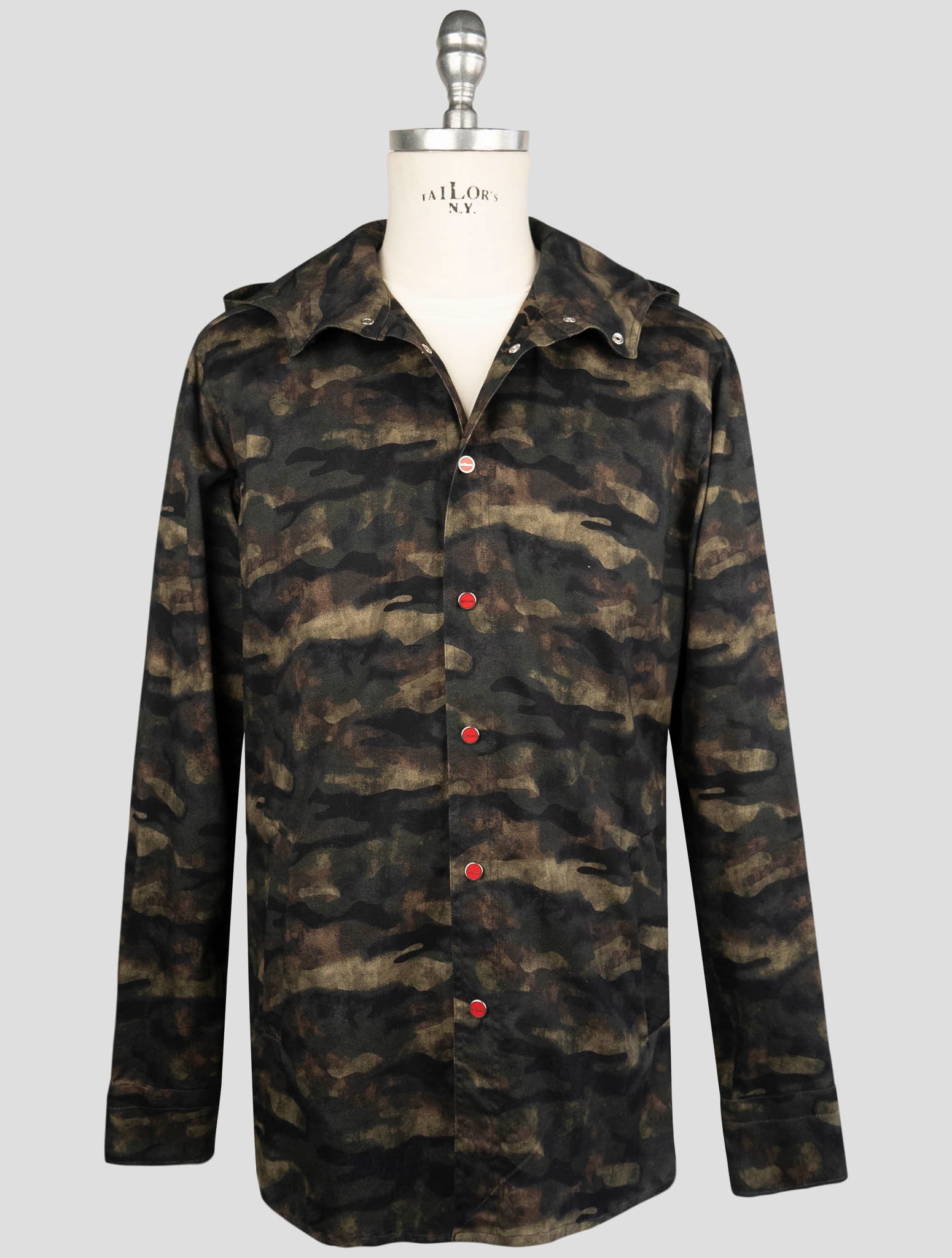 Kiton Green Cotton Shirt Mariano