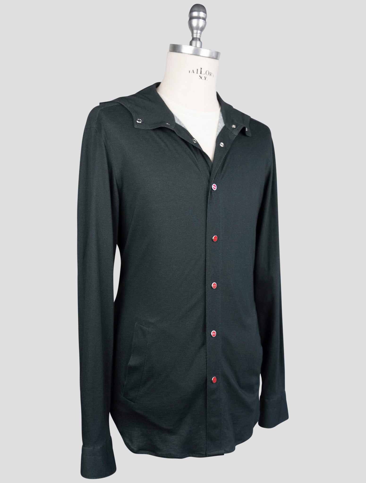 Kiton Green Cotton Cashmere Shirt Mariano