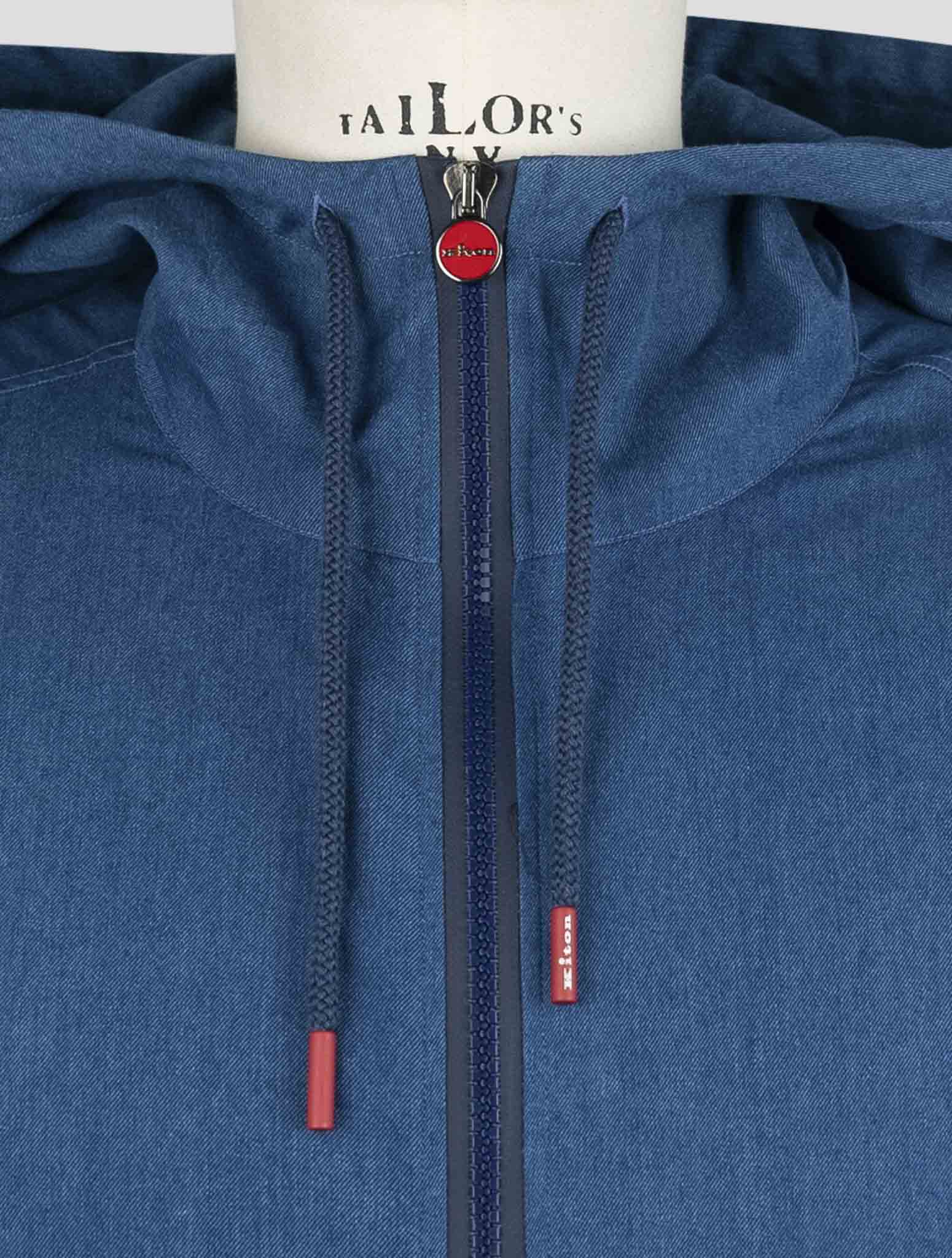 Kiton Blue Cotton Shirt Umbi