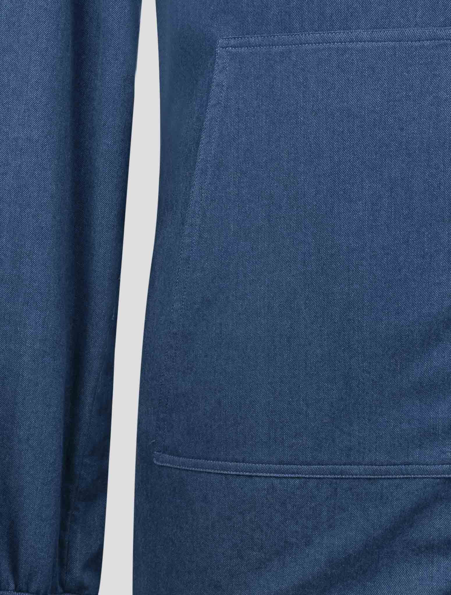 Kiton Blue Cotton Shirt Umbi