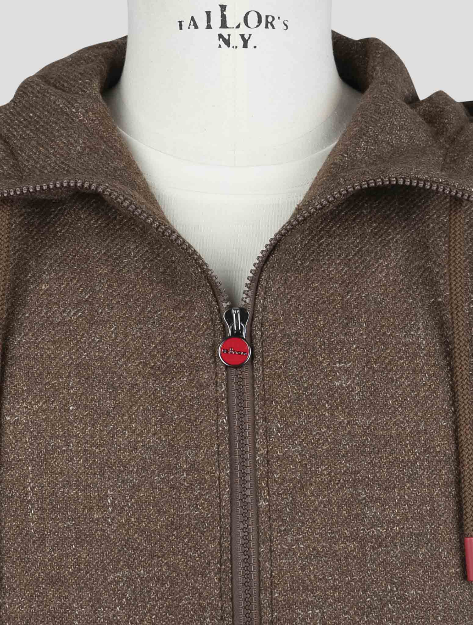 Kiton Brown Virgin Wool Silk Linen Shirt Umbi