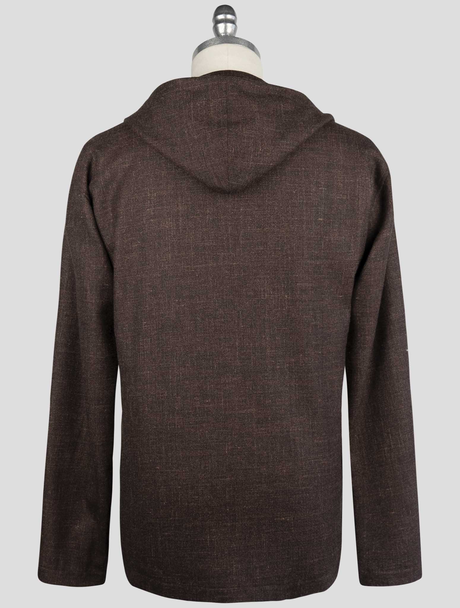 Kiton Brown Virgin Wool Silk Linen Shirt Luca