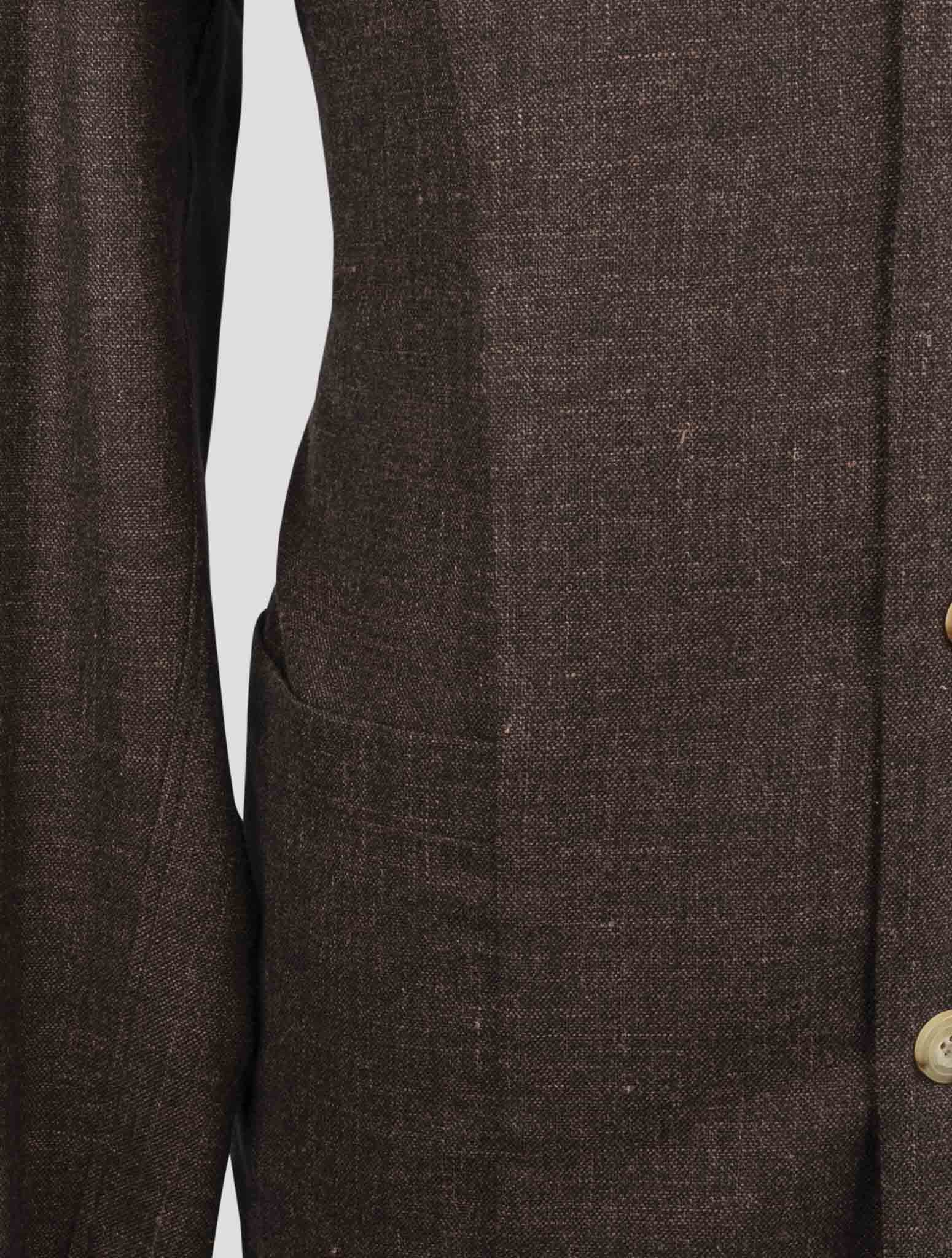 Kiton Brown Virgin Wool Silk Linen Shirt Luca