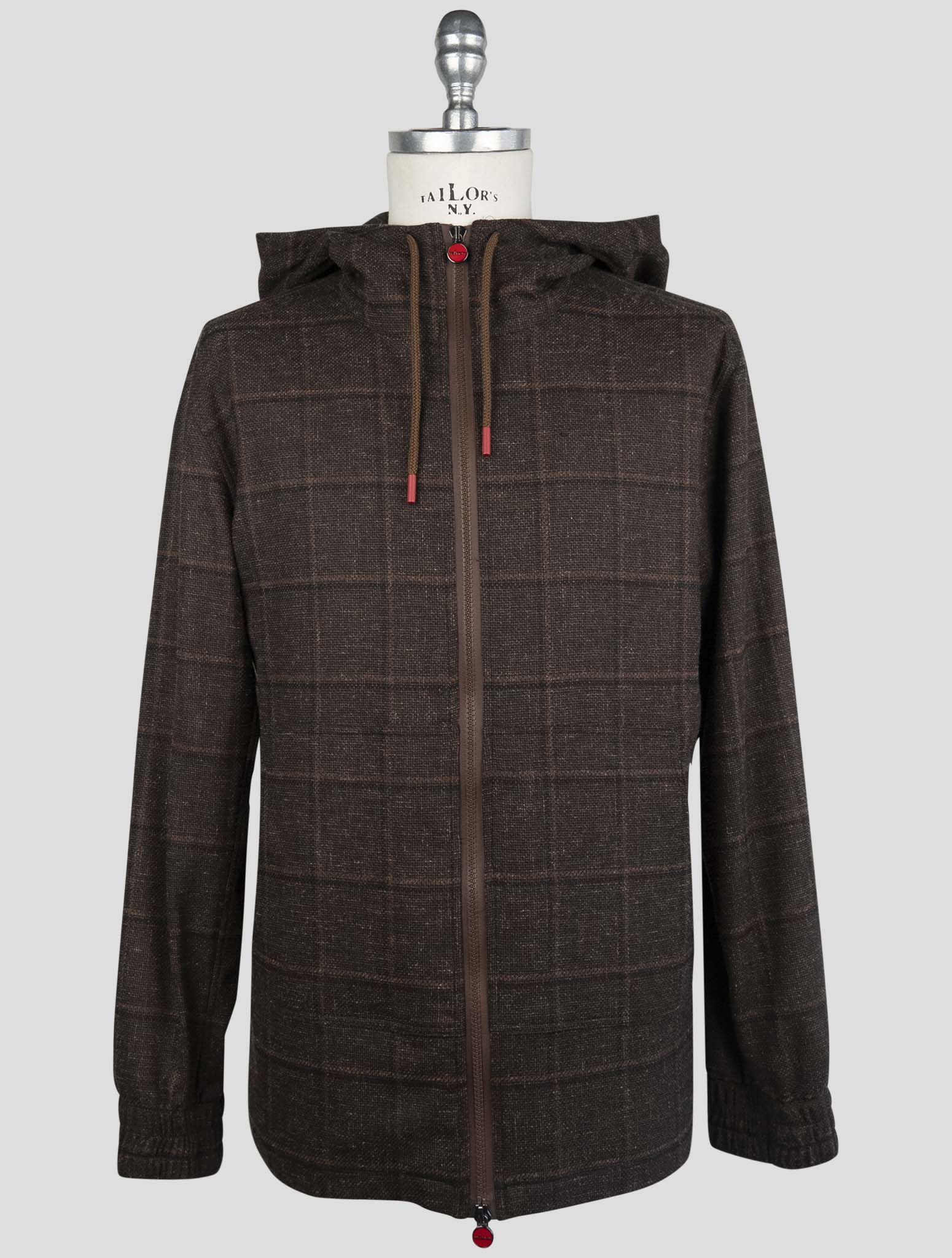 Kiton Brown Virgin Wool Linen Pa Ea Shirt Umbi