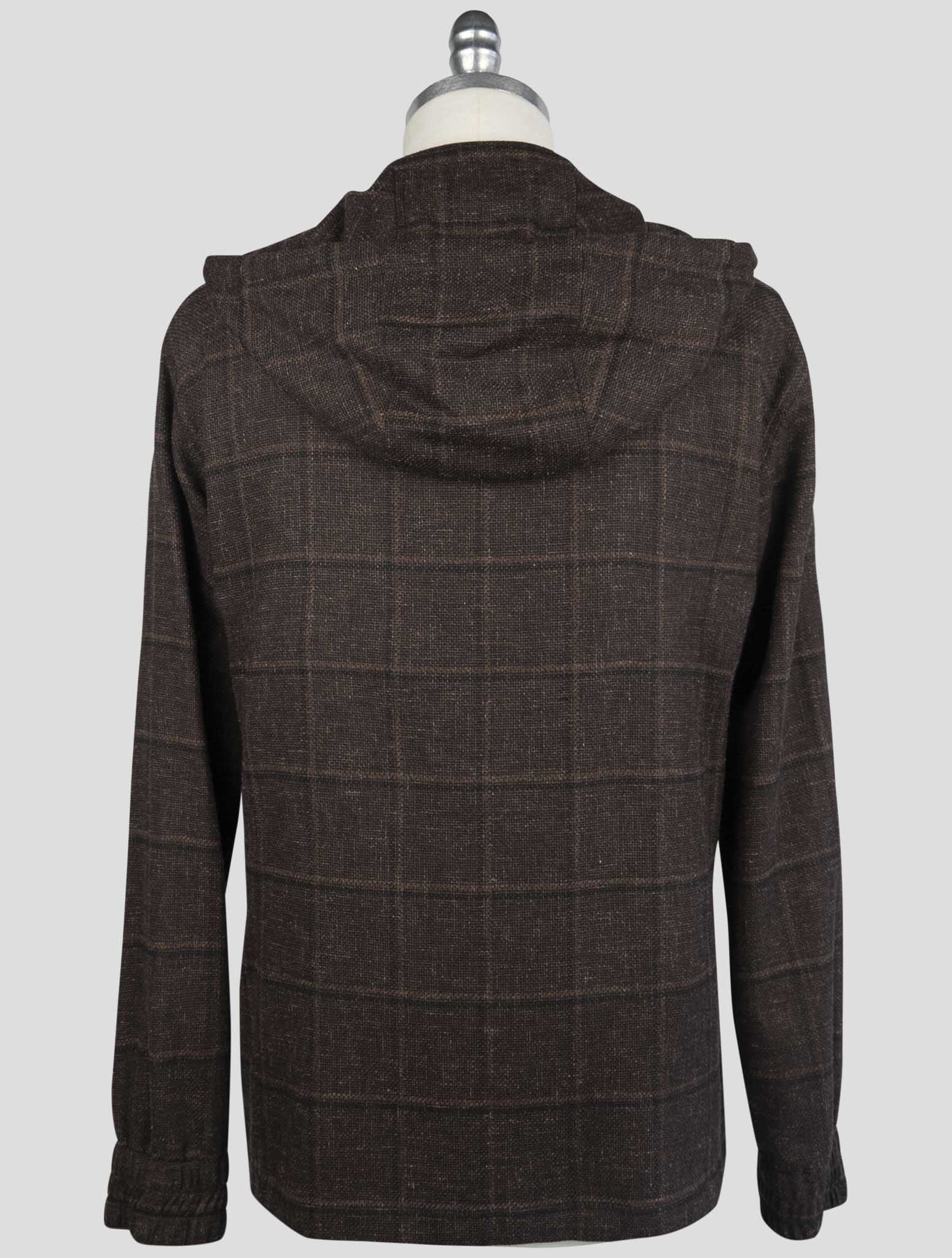 Kiton Brown Virgin Wool Linen Pa Ea Shirt Umbi