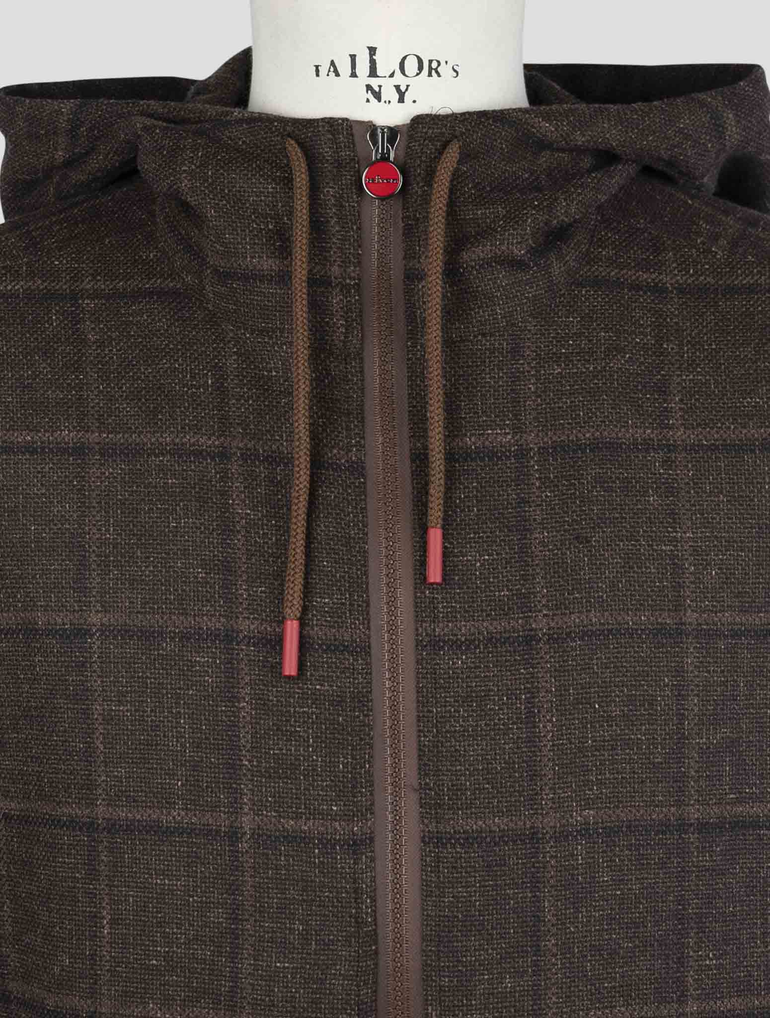 Kiton Brown Virgin Wool Linen Pa Ea Shirt Umbi