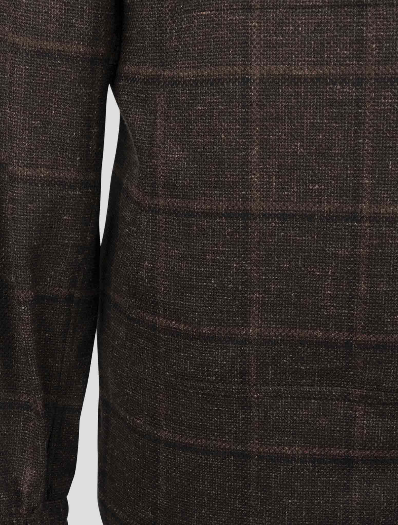 Kiton Brown Virgin Wool Linen Pa Ea Shirt Umbi