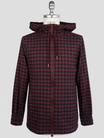 Kiton Burgundy Blue Cotton Shirt Umbi