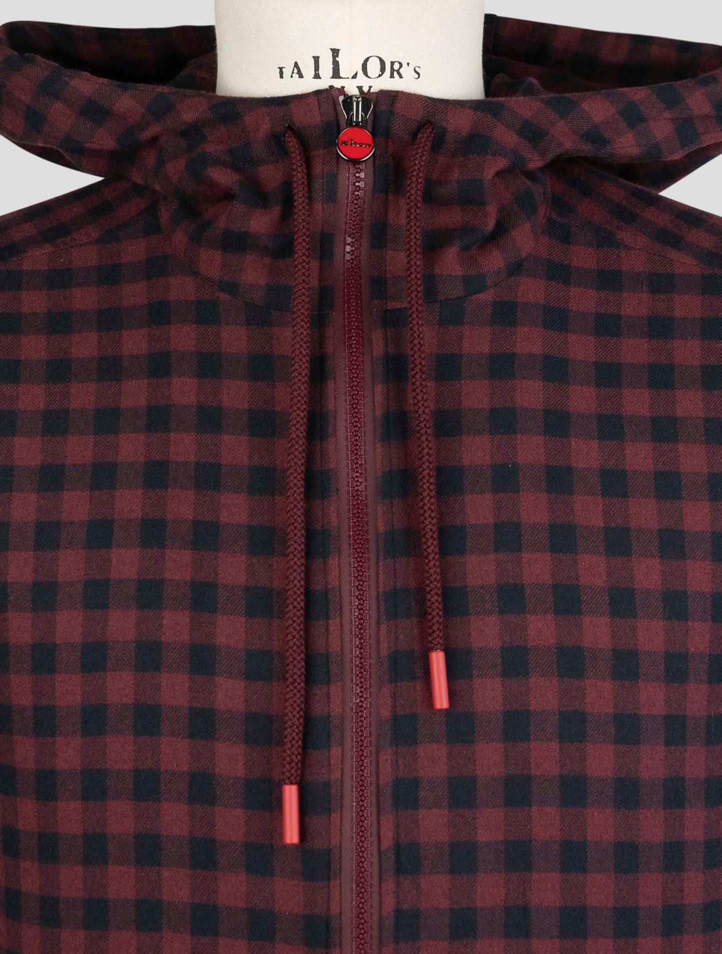Kiton Burgundy Blue Cotton Shirt Umbi