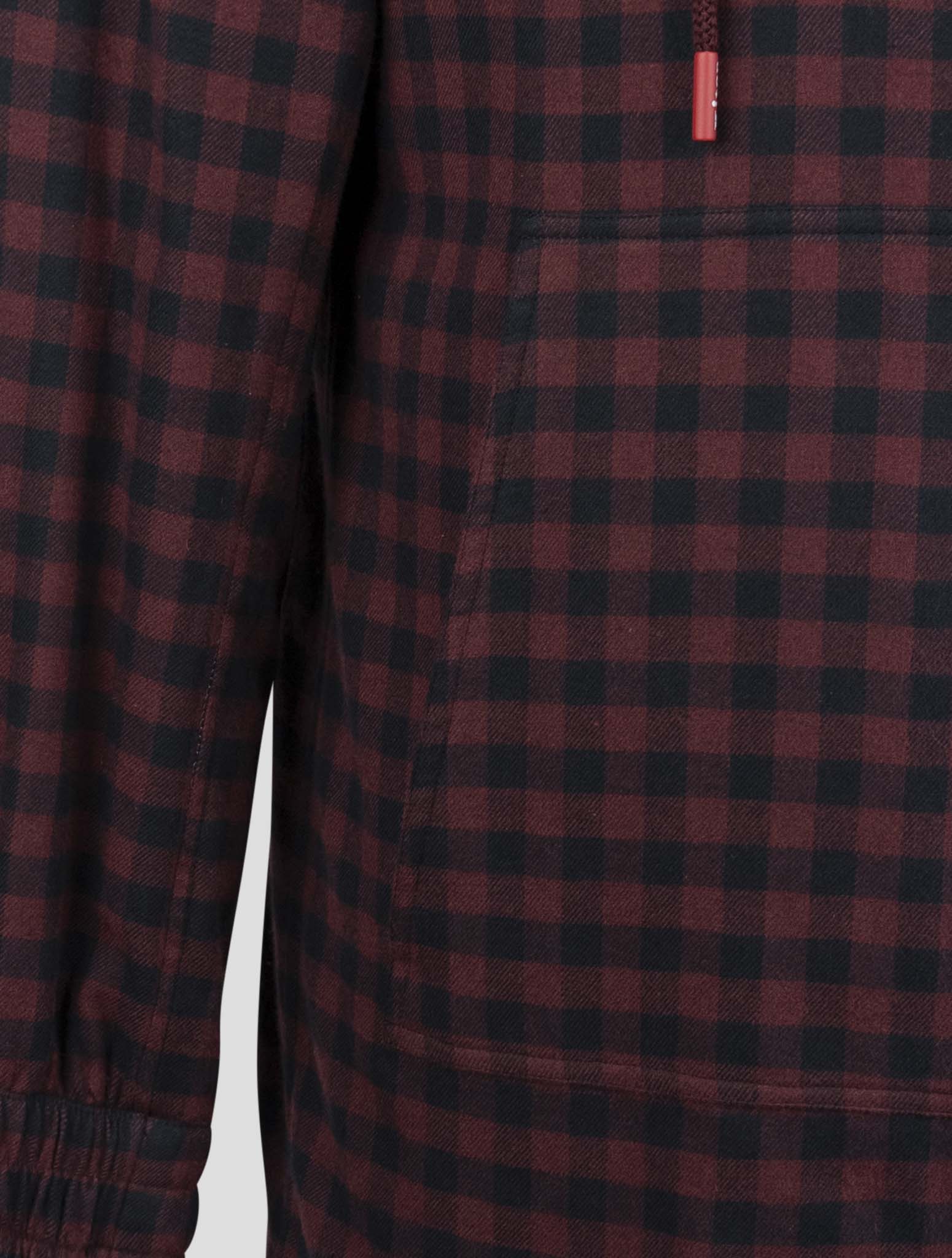 Kiton Burgundy Blue Cotton Shirt Umbi