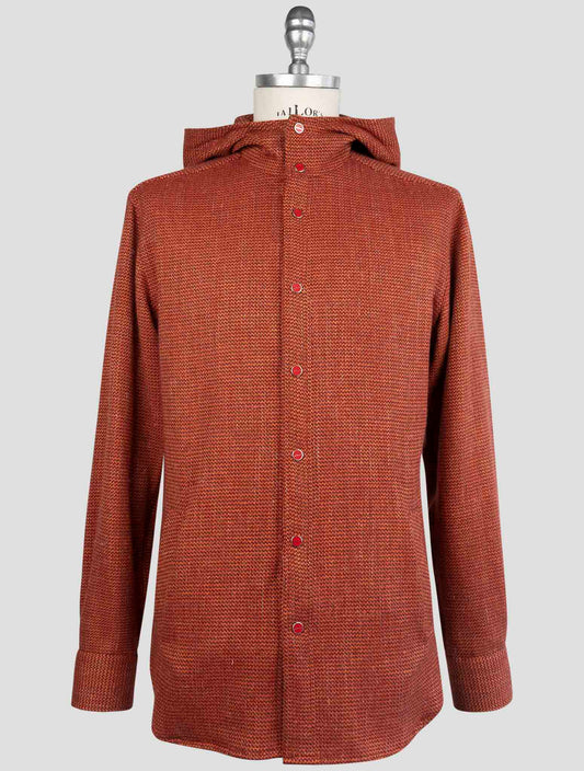 Kiton Orange Cashmere Virgin wool Silk Linen Shirt Mariano