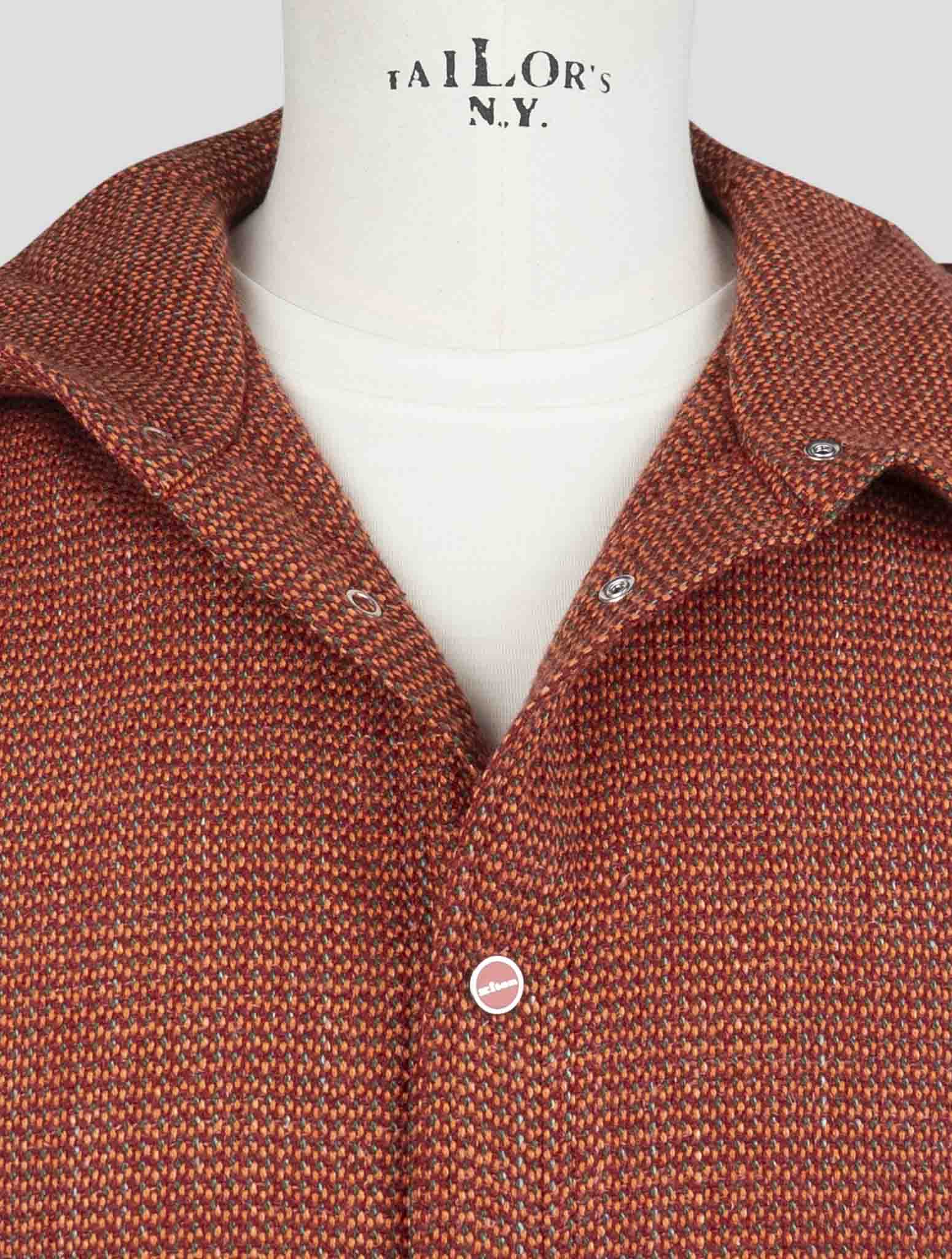 Kiton Orange Cashmere Virgin wool Silk Linen Shirt Mariano