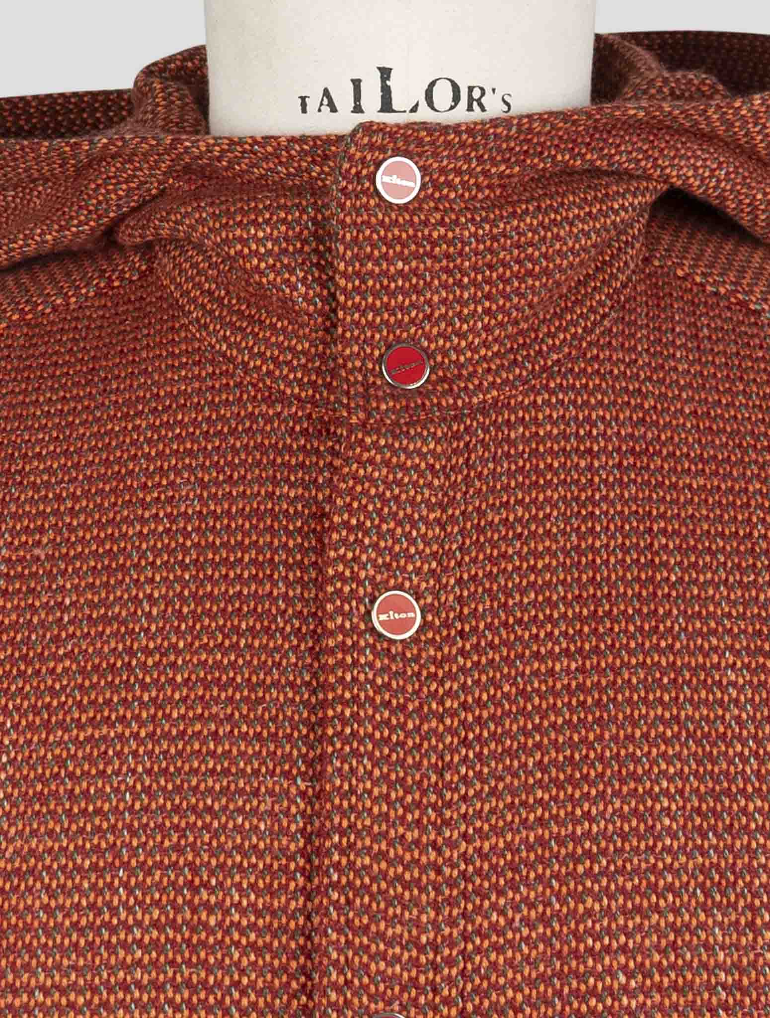 Kiton Orange Cashmere Virgin wool Silk Linen Shirt Mariano