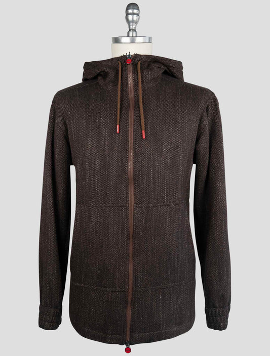 Kiton Brown Cashmere Virgin wool Silk Linen Shirt Umbi