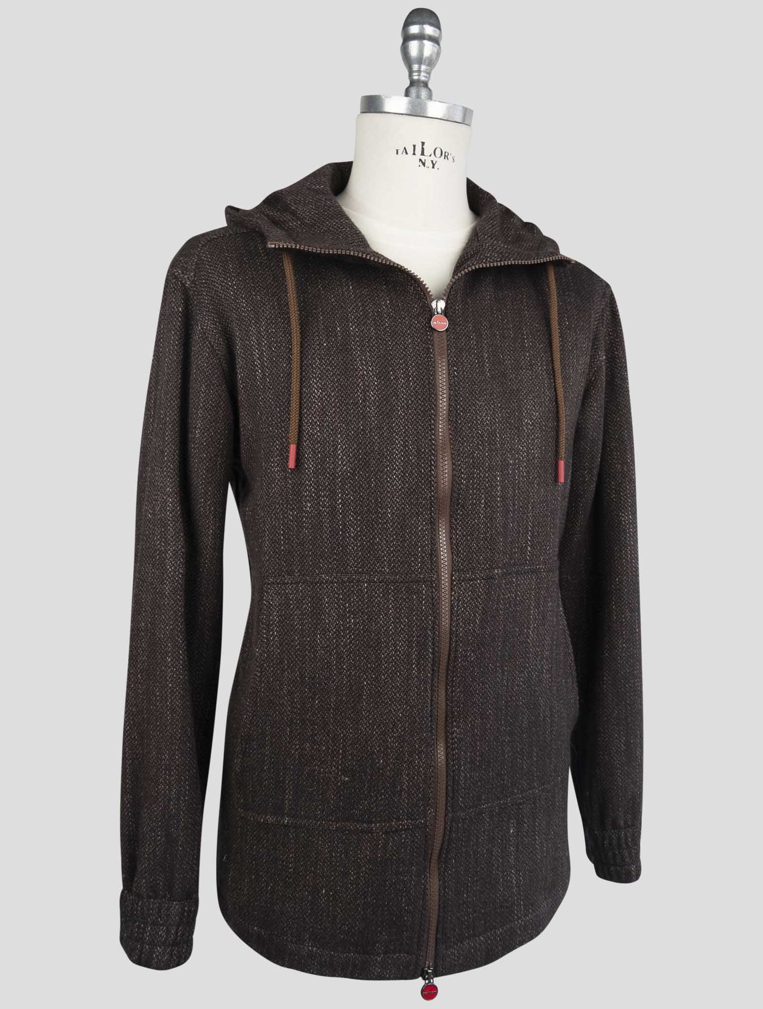 Kiton Brown Cashmere Virgin wool Silk Linen Shirt Umbi