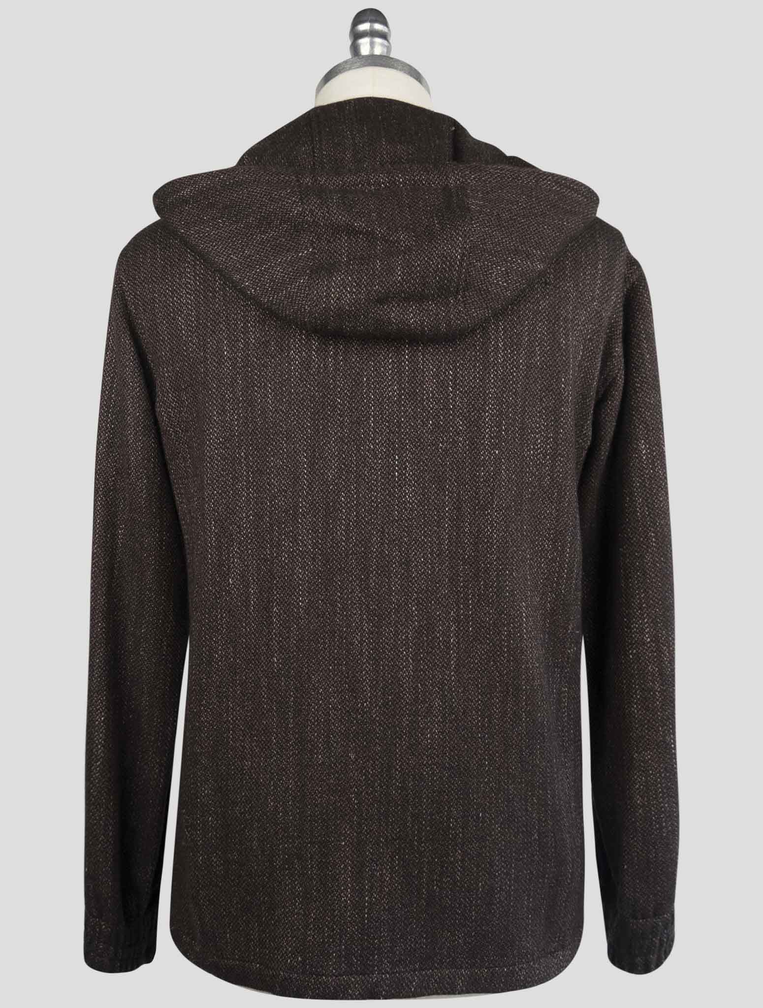 Kiton Brown Cashmere Virgin wool Silk Linen Shirt Umbi