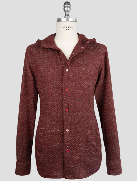 Kiton Burgundy Cashmere Virgin wool Silk Linen Shirt Mariano