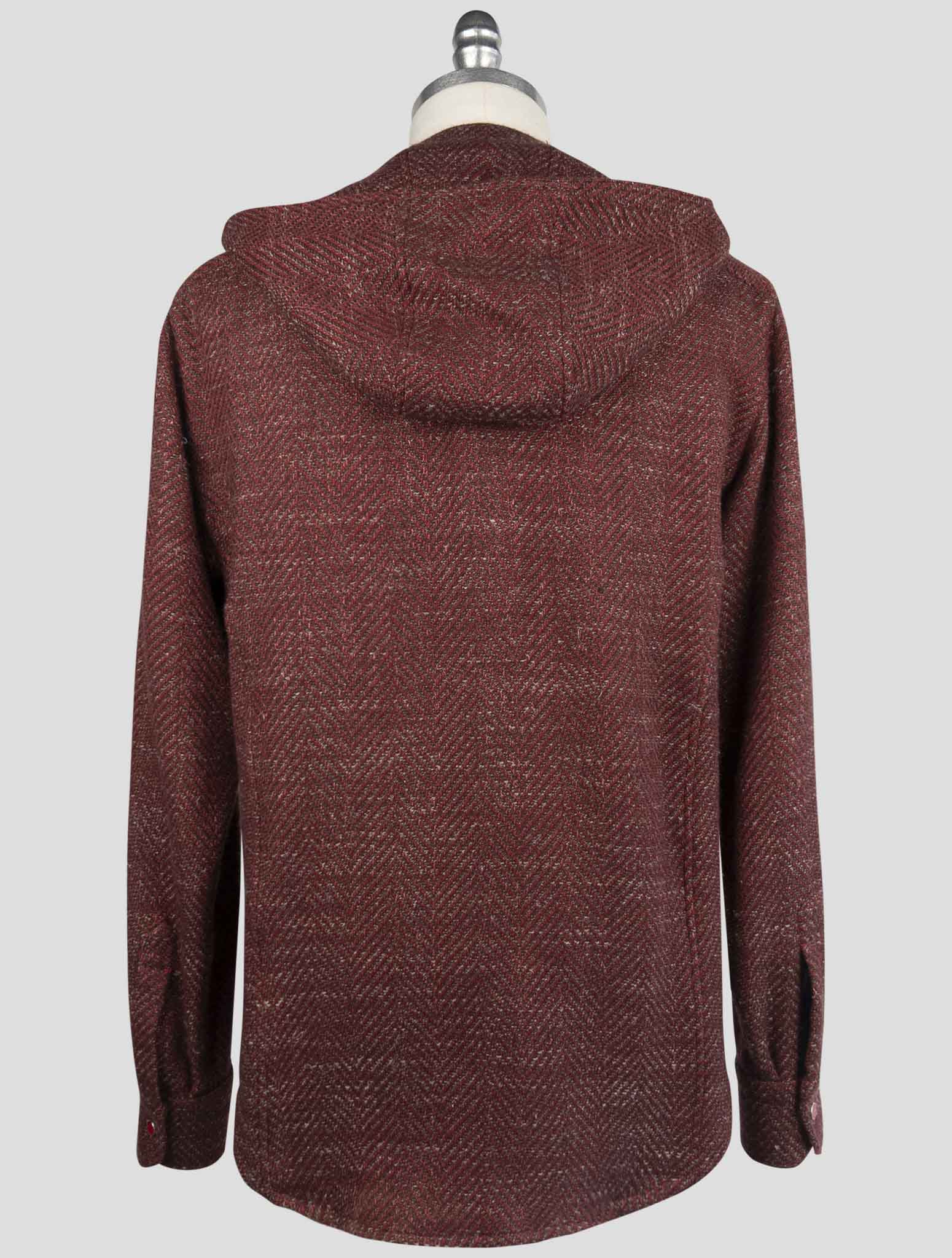 Kiton Burgundy Cashmere Virgin wool Silk Linen Shirt Mariano