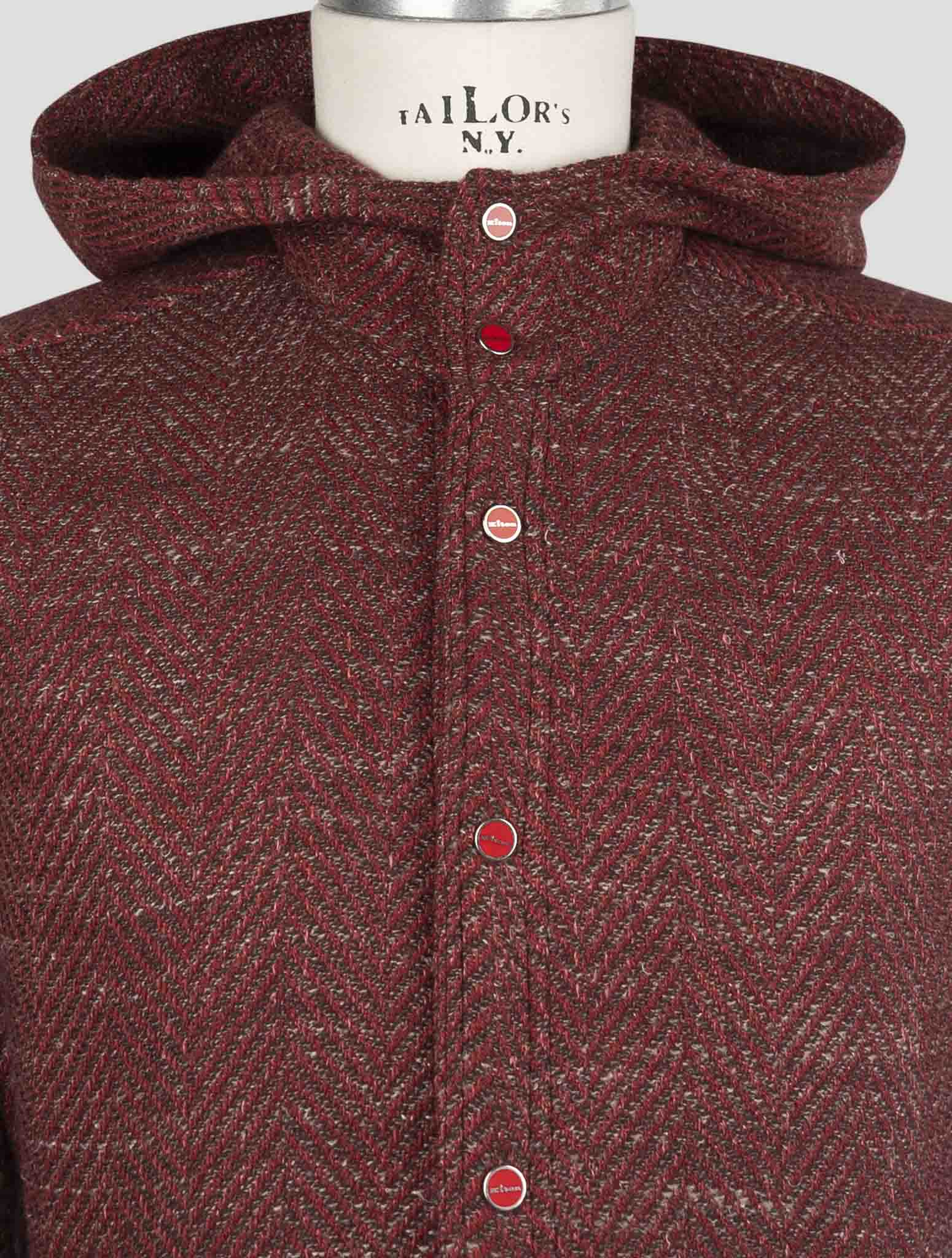 Kiton Burgundy Cashmere Virgin wool Silk Linen Shirt Mariano