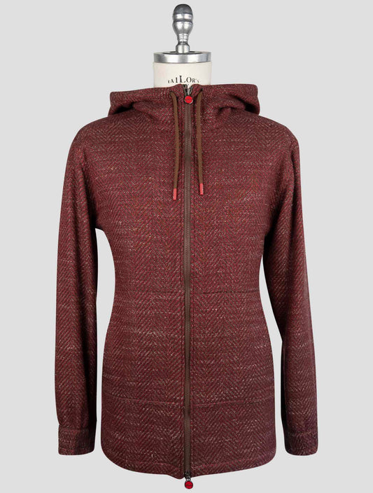 Kiton Burgundy Cashmere Virgin wool Silk Linen Shirt Umbi