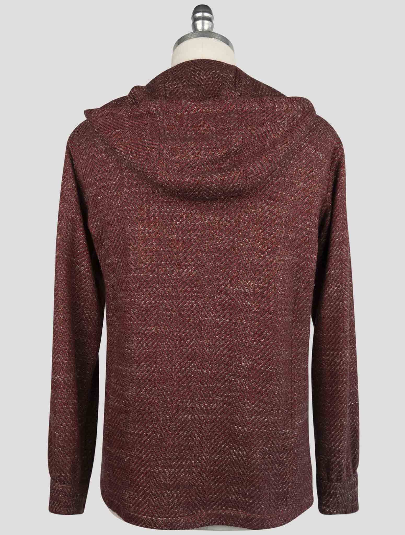 Kiton Burgundy Cashmere Virgin wool Silk Linen Shirt Umbi