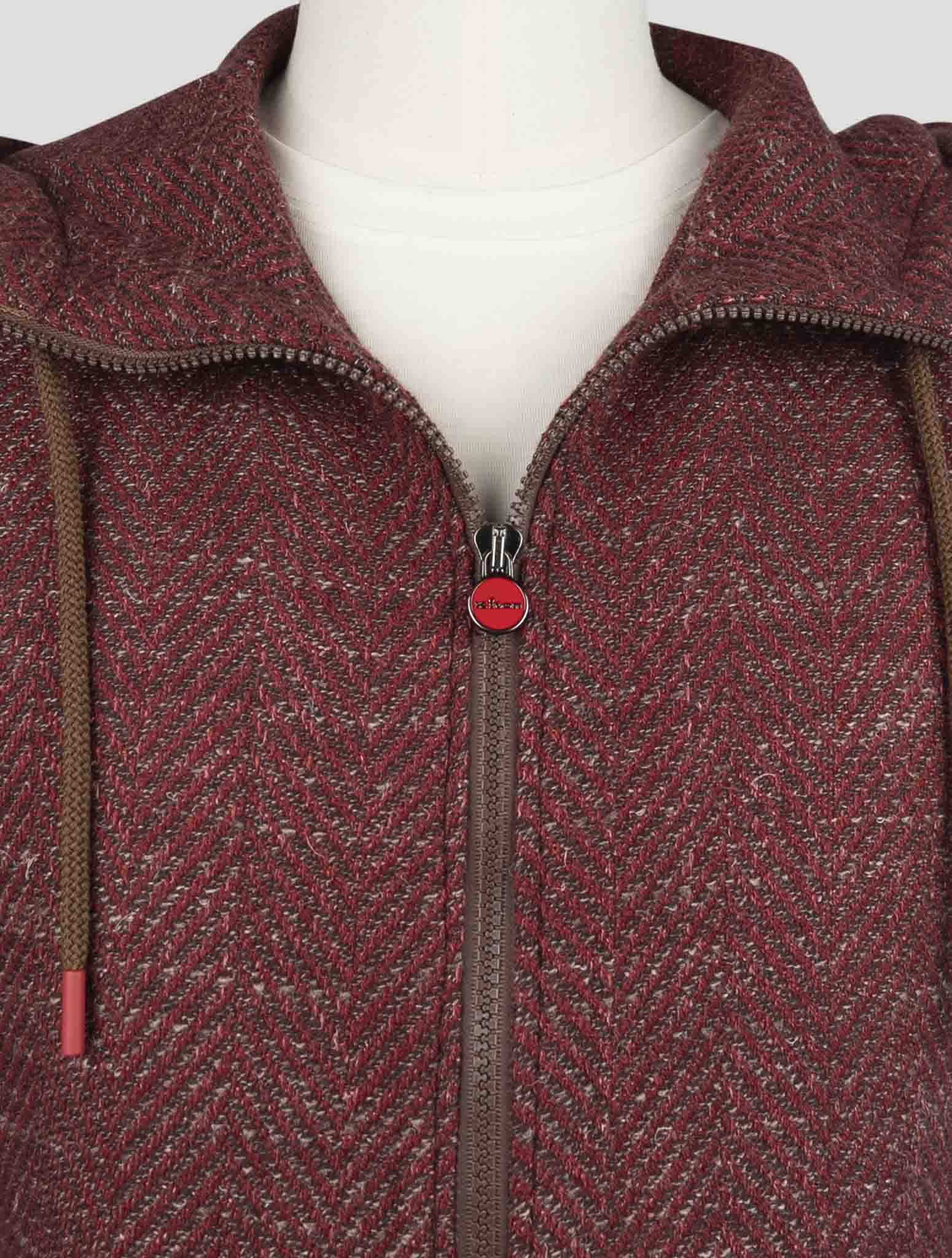 Kiton Burgundy Cashmere Virgin wool Silk Linen Shirt Umbi