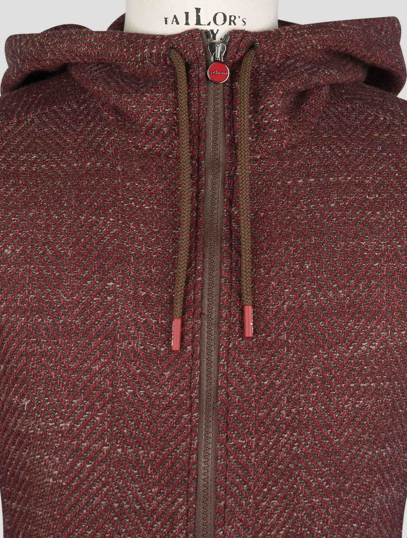 Kiton Burgundy Cashmere Virgin wool Silk Linen Shirt Umbi