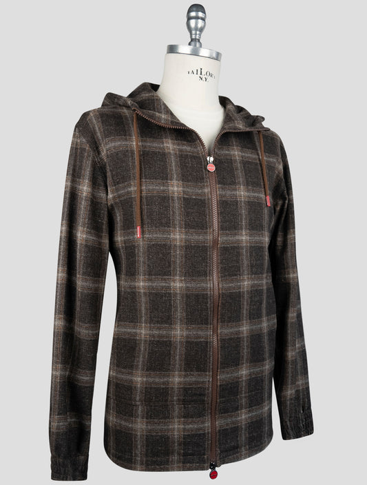Kiton Brown Virgin Wool Silk Linen Shirt Umbi