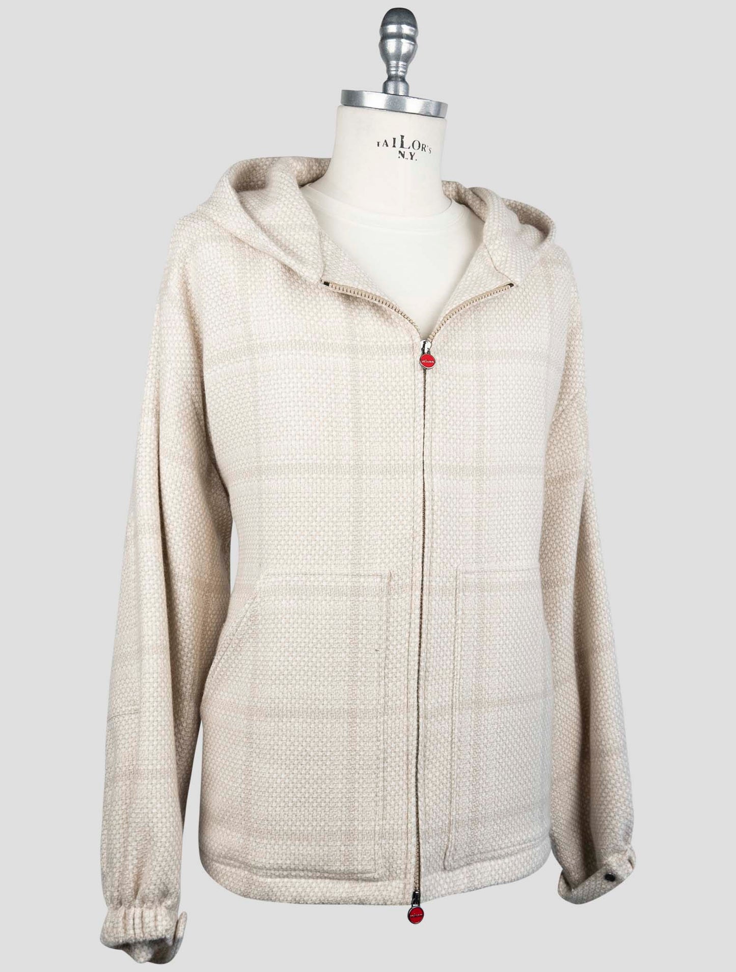 Kiton Beige Cashmere Virgin wool Silk Linen Sweater