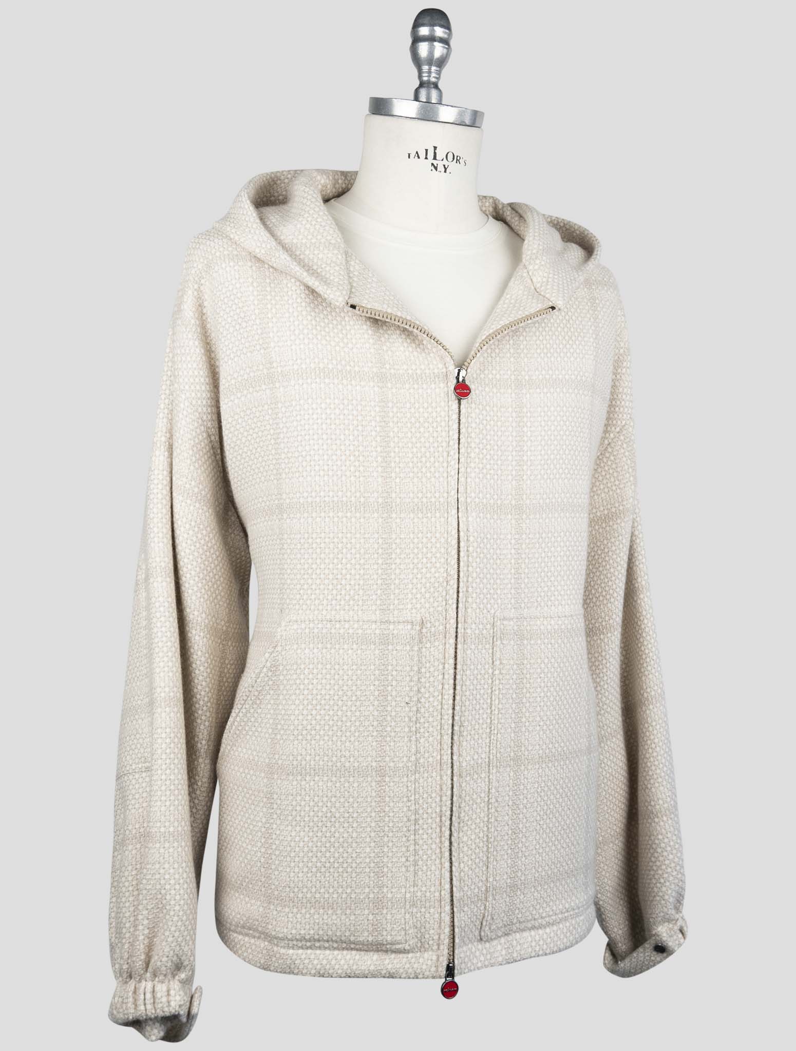 Kiton Beige Cashmere Virgin wool Silk Linen Sweater