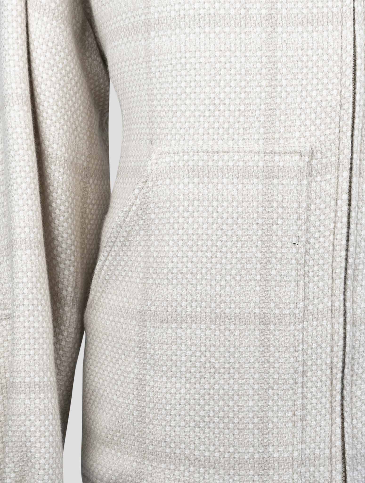 Kiton Beige Cashmere Virgin wool Silk Linen Sweater