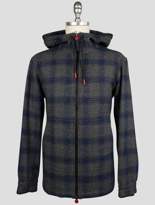 Kiton Gray Blue Virgin Wool Silk Linen Shirt Umbi