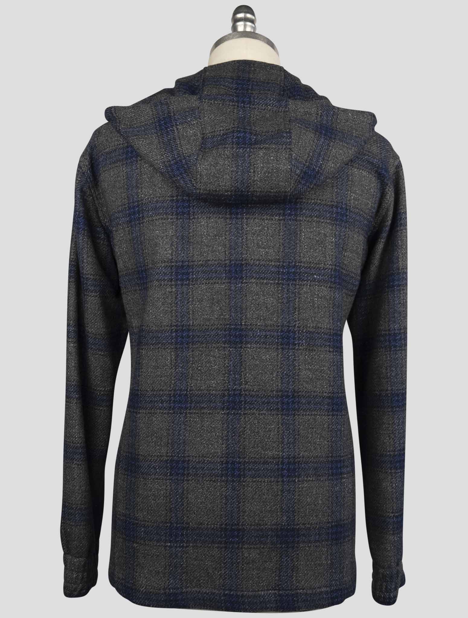 Kiton Gray Blue Virgin Wool Silk Linen Shirt Umbi