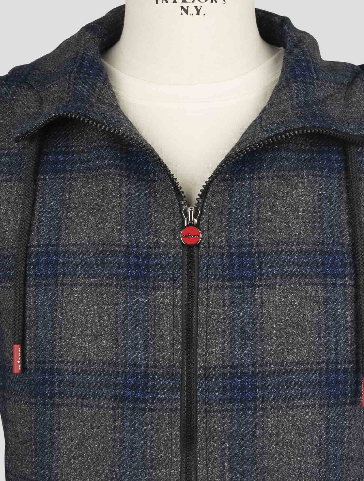 Kiton Gray Blue Virgin Wool Silk Linen Shirt Umbi