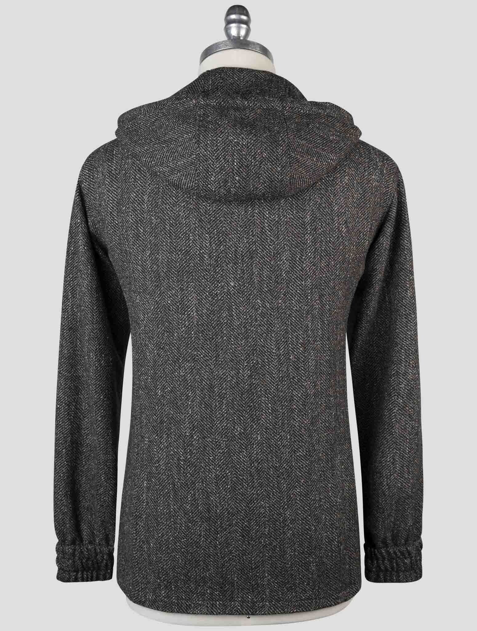 Kiton Brown Virgin Wool Pa Silk Linen