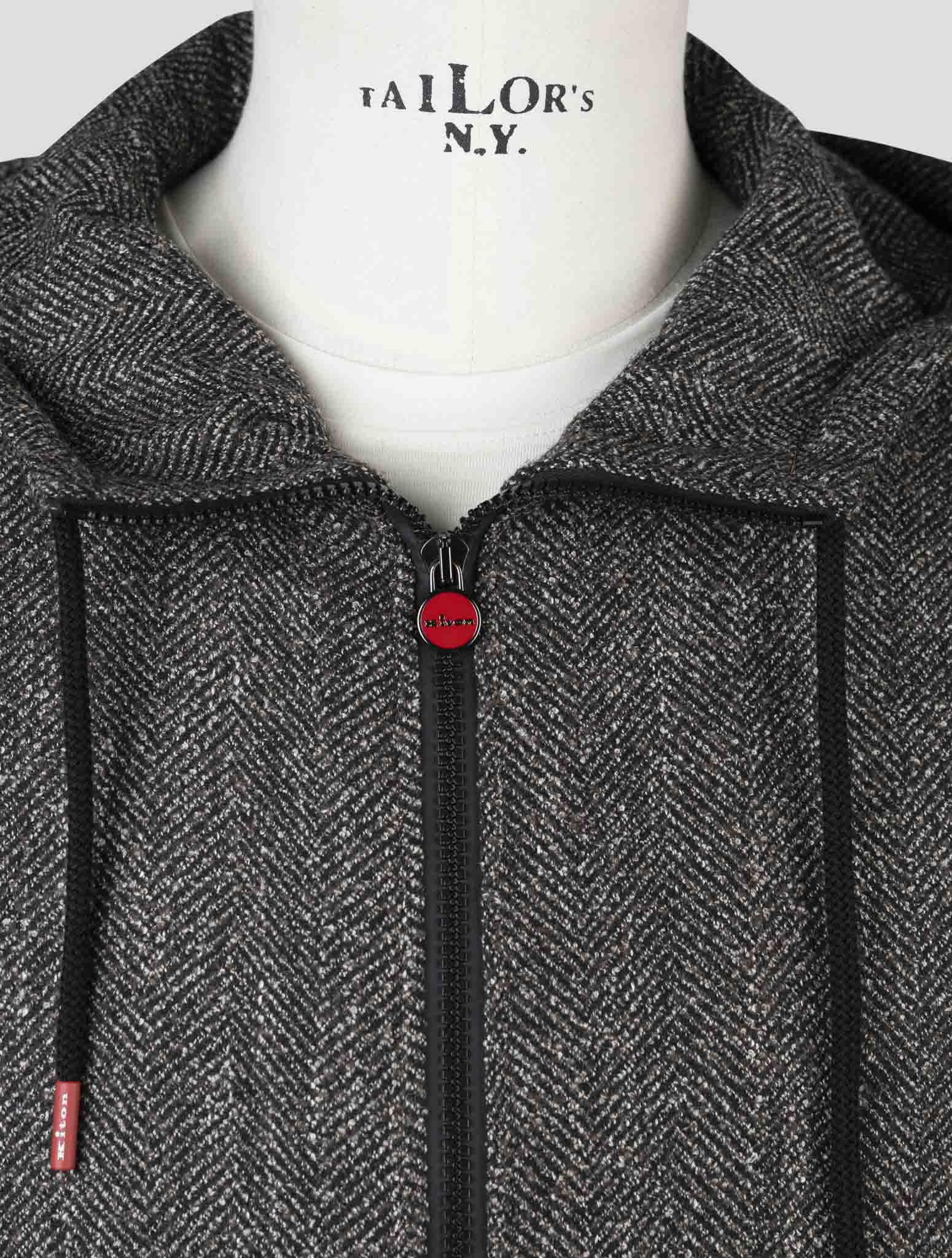 Kiton Brown Virgin Wool Pa Silk Linen