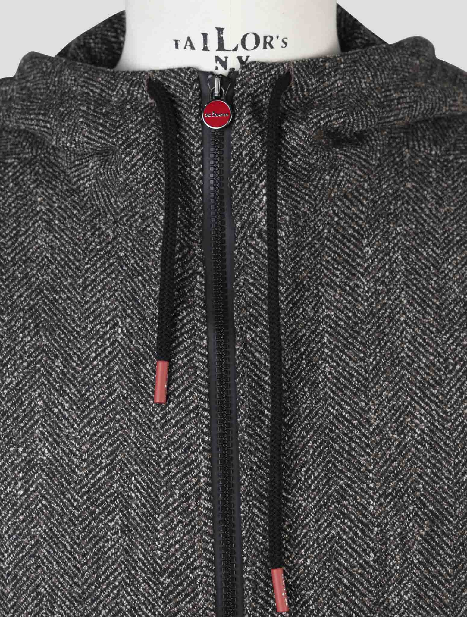 Kiton Brown Virgin Wool Pa Silk Linen