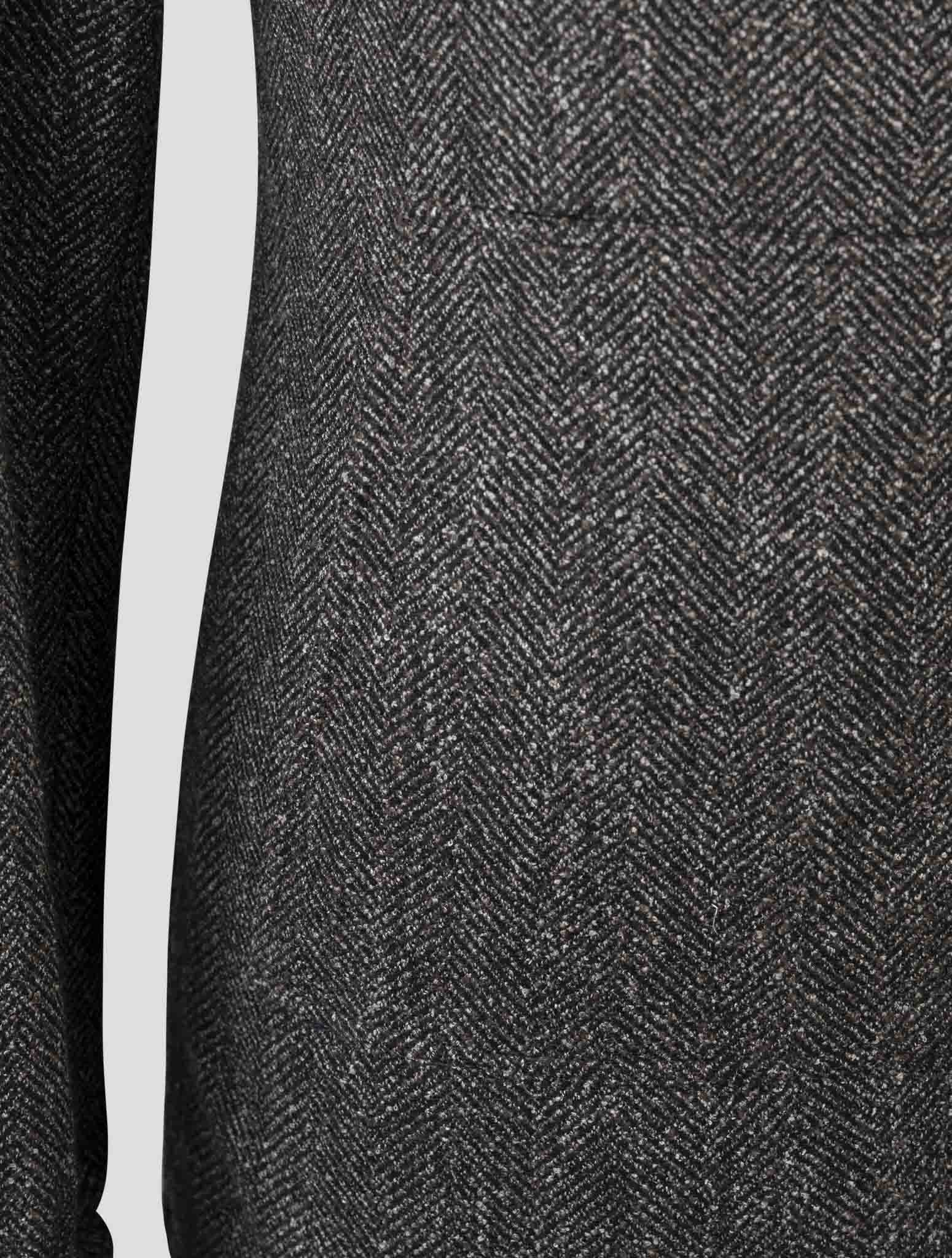 Kiton Brown Virgin Wool Pa Silk Linen