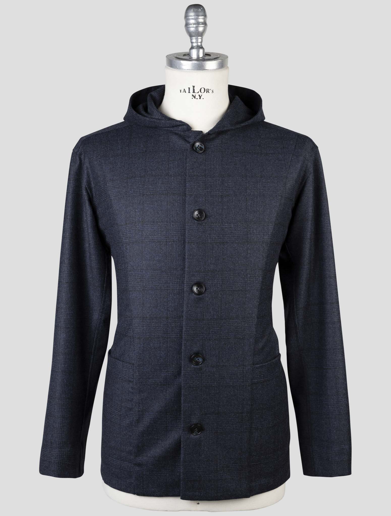 Kiton Blue Wool Cashmre Shirt Luca