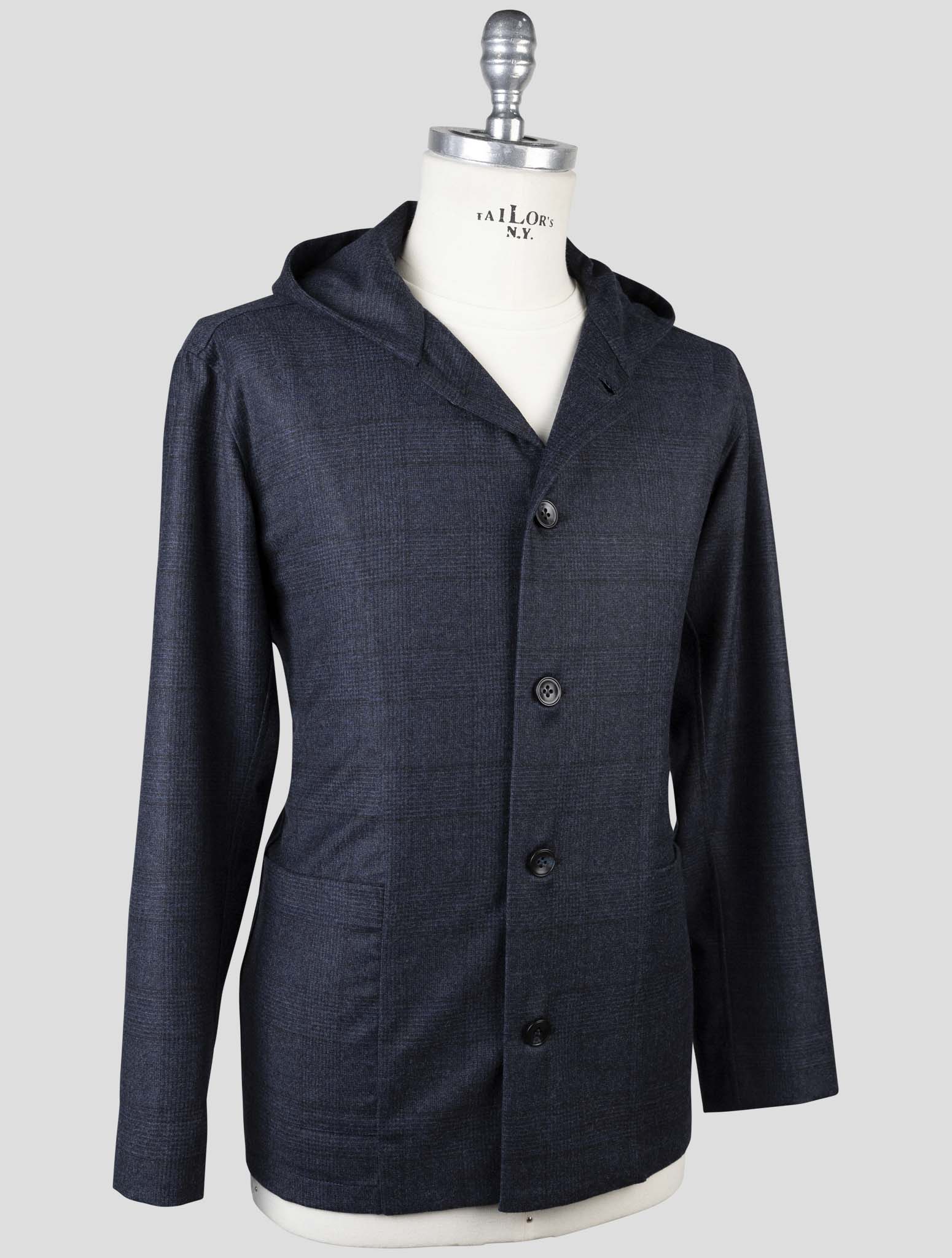 Kiton Blue Wool Cashmre Shirt Luca