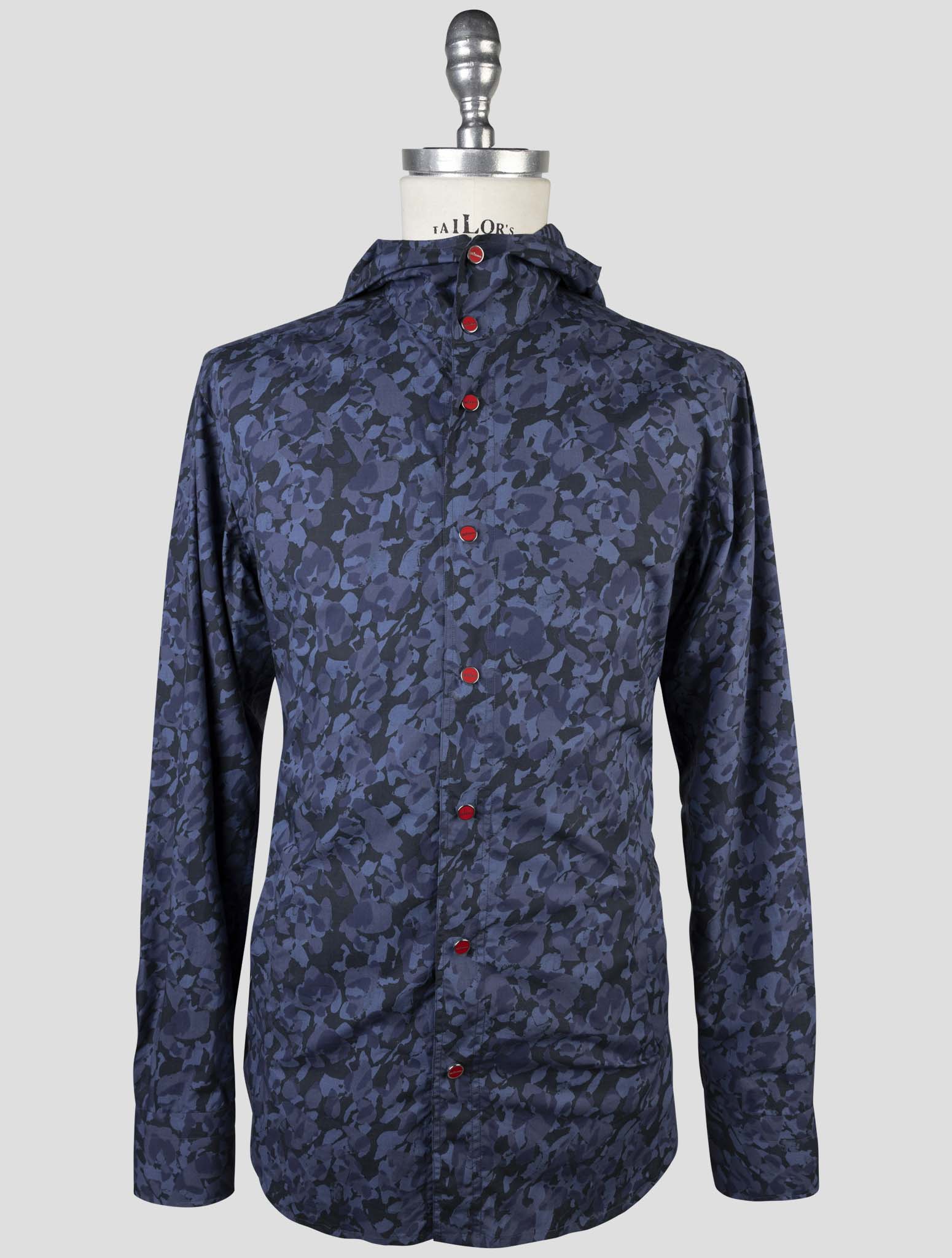Kiton Blue Cotton Shirt Mariano
