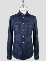 Kiton Blue Cashmere Vicuna Silk Shirt