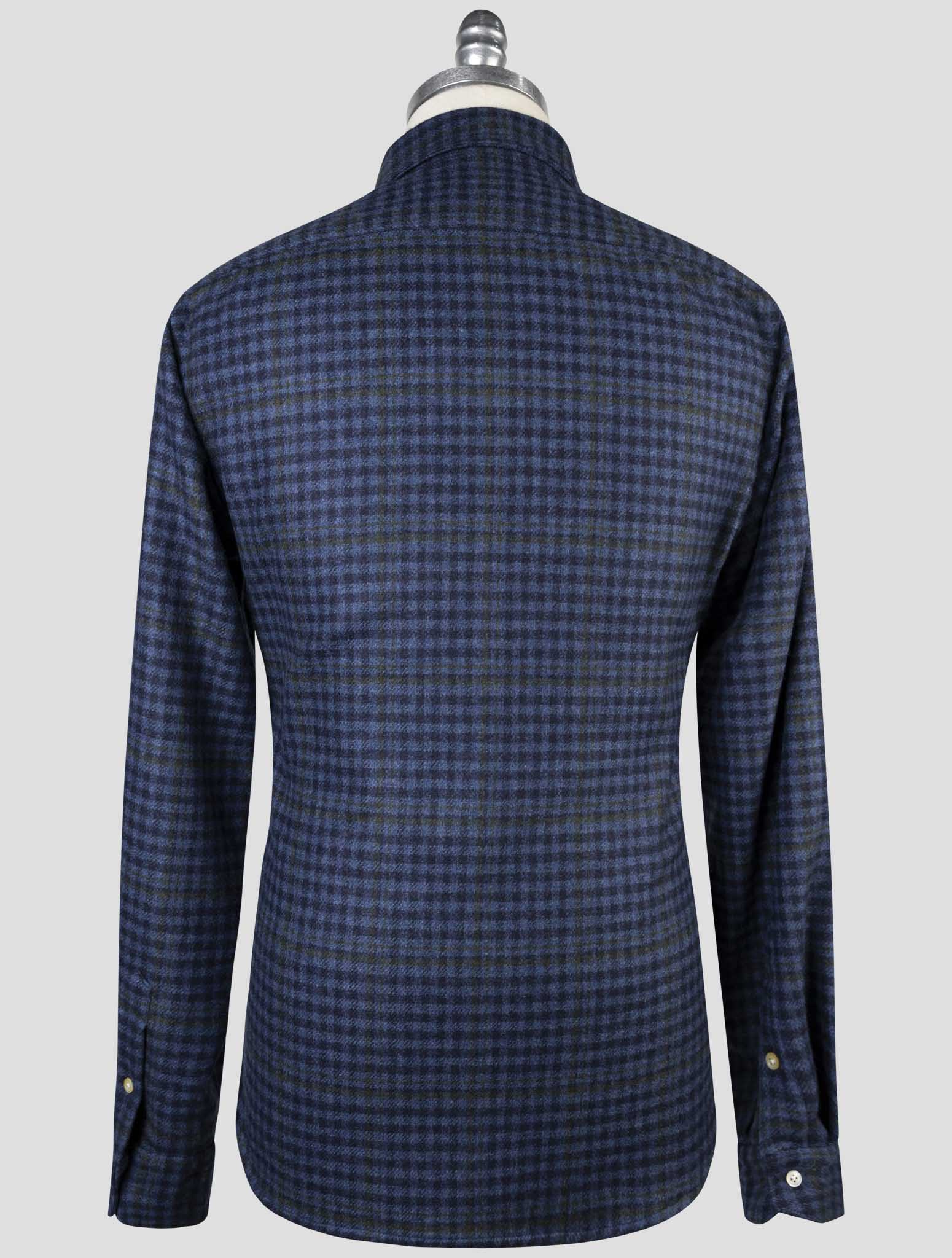 Kiton Blue Cashmere Vicuna Silk Shirt